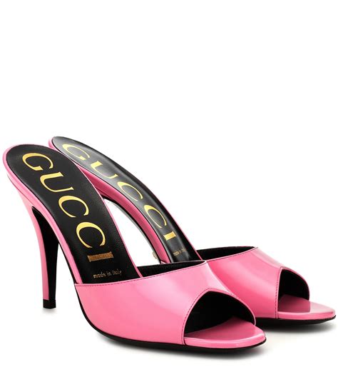 gucci pink mules leather|Gucci mules for sale.